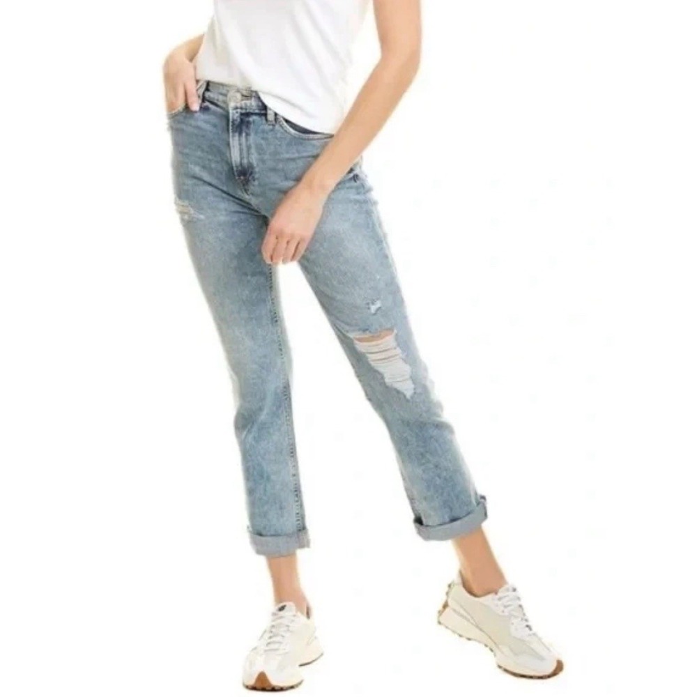 HUDSON Size 28 (28x28) HOLLY High Rise Crop Straight Crop Distressed Blue Swan‎